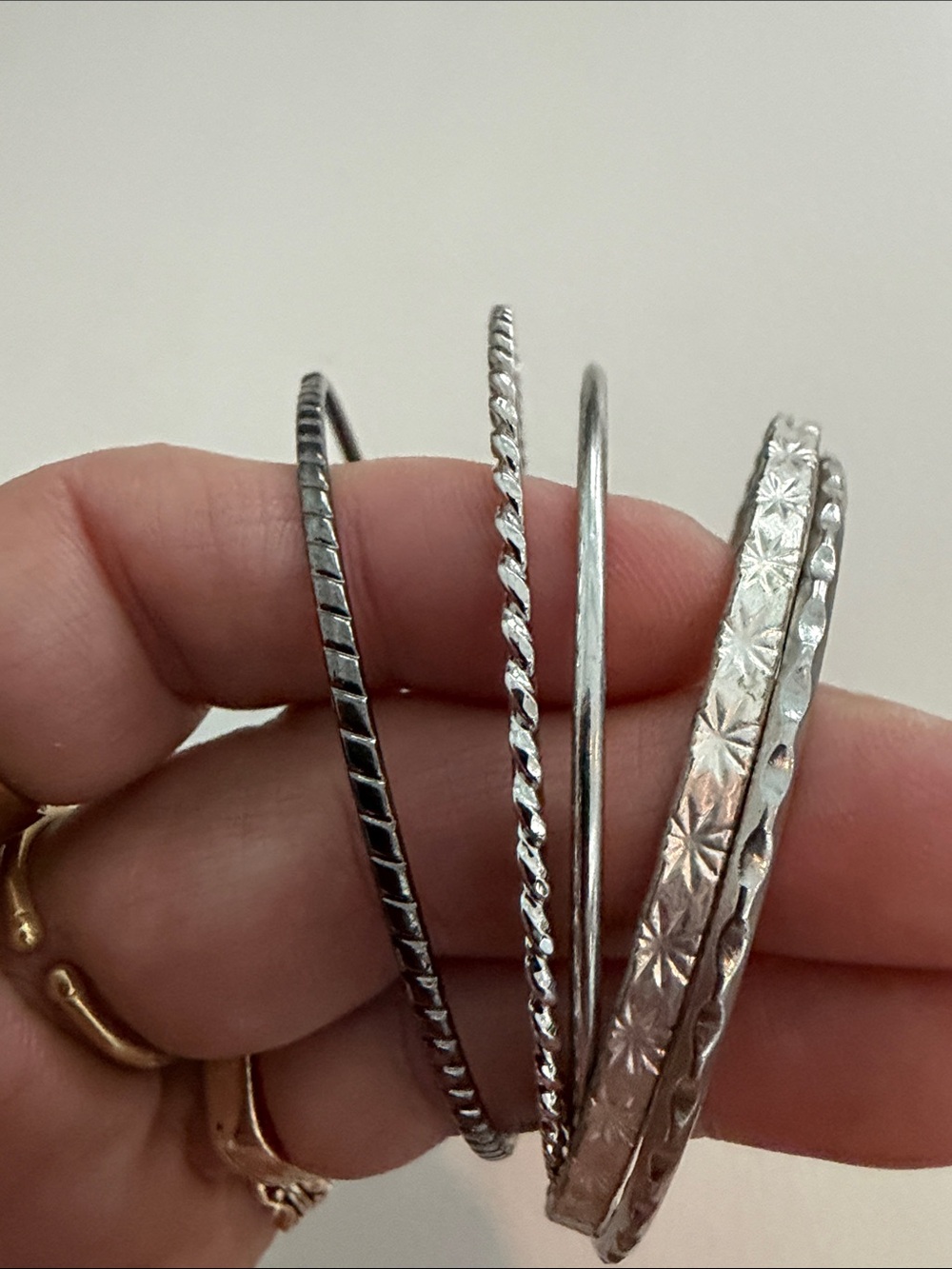Sterling Silver Multi-Texture Bangle Bracelet Set